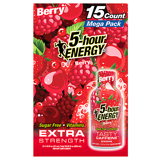 5 Hour Energy Extra Strength Berry Energy Shot Mega Pack 15 ea
