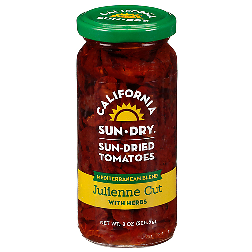 California Sun Dry Julienne Cut Mediterranean Blend Sun Dried Tomatoes With Herbs 8 oz