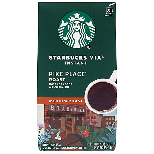 Starbucks 100% Arabica Instant & Microground Packets Medium Roast Pike Place Roast Coffee 8 ea