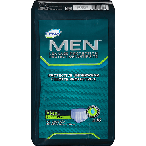 Tena Incontinence/Bladder Control Underwear for Men, Protective, Small/Medium,  16 Ct, Feminine Care