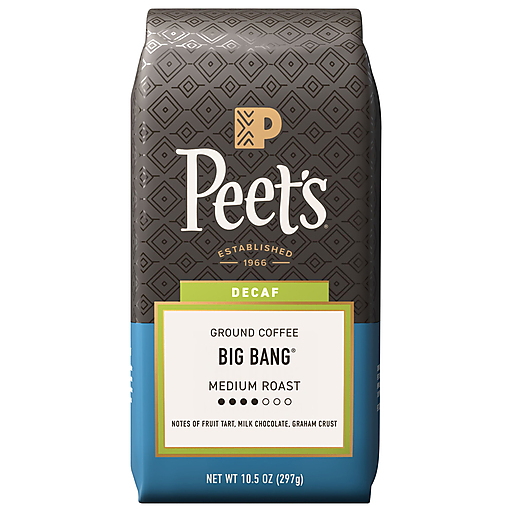 Peet's Decaf Ground Medium Roast Big Bang Coffee 10.5 oz