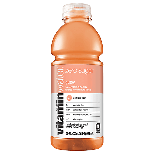 Vitaminwater Water Beverage, Zero Sugar, Watermelon Peach, Gutsy 