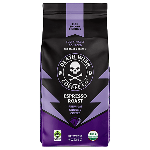 Death Wish Coffee Co Premium Ground Espresso Roast Coffee 9 oz