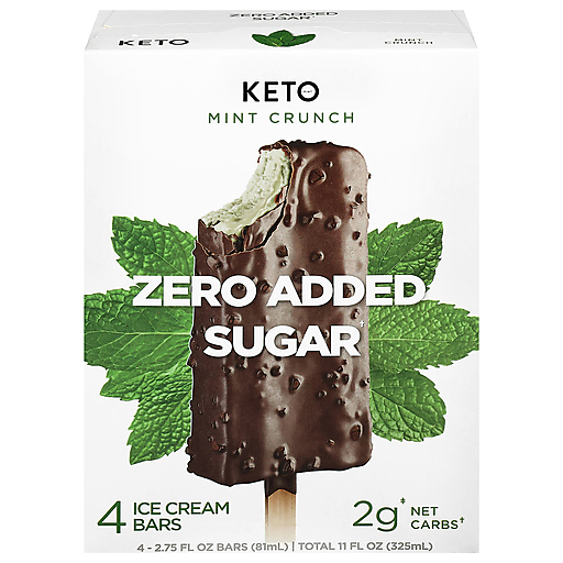 Keto Zero Added Sugar Mint Crunch Ice Cream Bars 4 ea