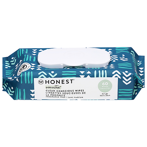 Honest Clean Conscious Fragrance Free Wipes 60 ea