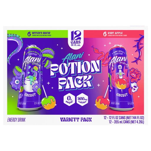 Alani Nu Witch's Brew/Ruby Apple Energy Drink Potion Pack 12 ea