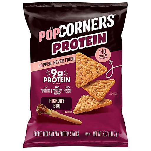 Pop Corners Hickory Bbq Flavored Popped Rice And Pea Protein Snacks 5 oz