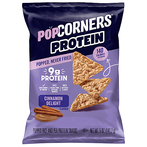 Pop Corners Popped Rice And Pea Protein Cinnamon Delight Flavored Snacks 5 oz