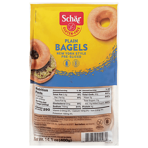 Schar Gluten Free Pre-Sliced New York Style Plain Bagels 14.1 Oz, Breads  from the Aisle