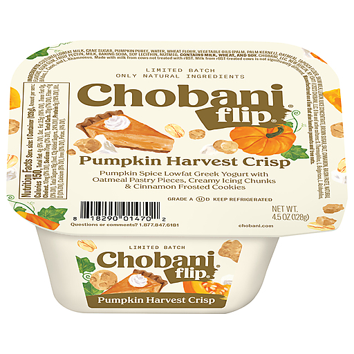 Chobani Yogurt, Pumpkin Harvest Crisp, Greek 4.5 oz, Greek