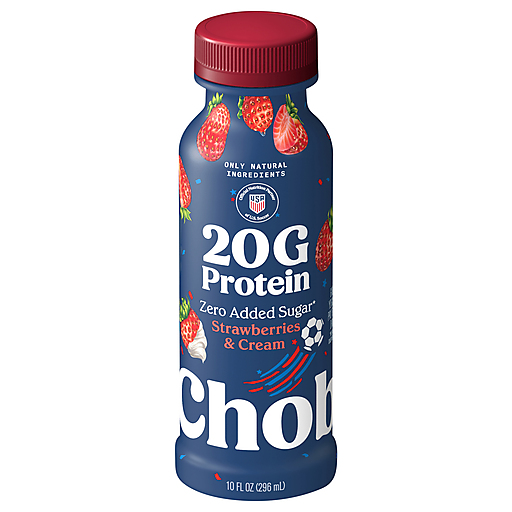 Chobani Zero Added Sugar Greek Yogurt Strawberries & Cream Protein Drink 10 fl oz