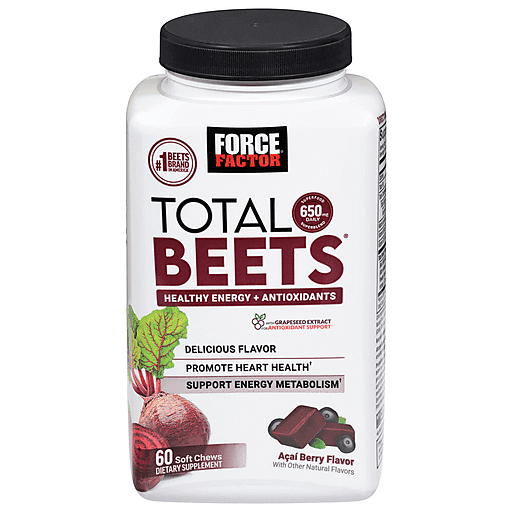 Force Factor Soft Chews Acai Berry Flavor Total Beets 60 ea