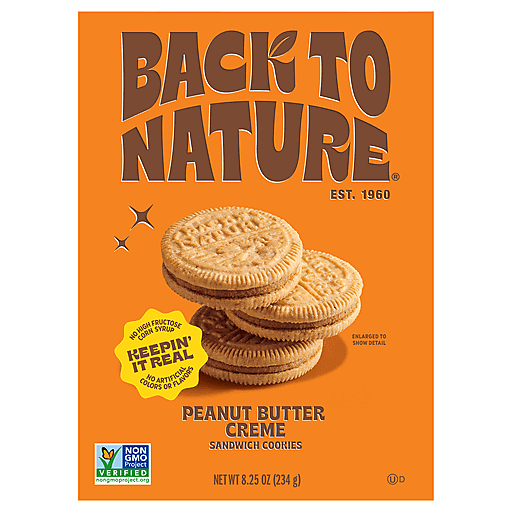 Back To Nature Peanut Butter Creme Sandwich Cookies 8.25 oz