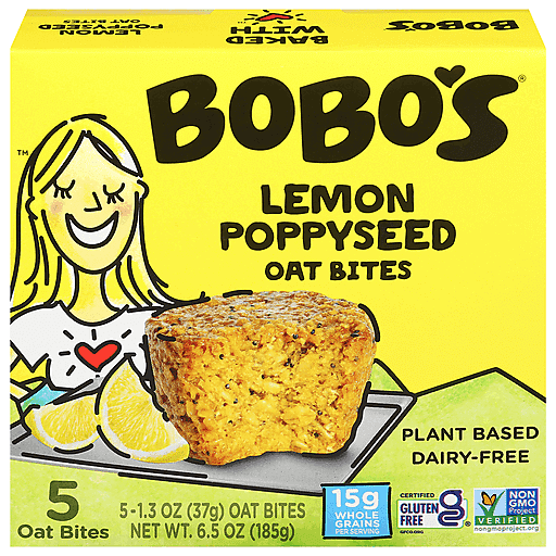 Bobo's Oat Bites, Lemon Poppyseed 5 ea