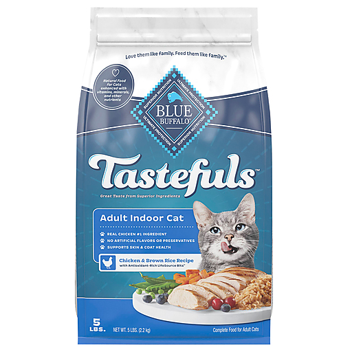 Blue Buffalo Natural Adult Indoor Cat Adult Chicken & Brown Rice Recipe Cat Food 5 lb