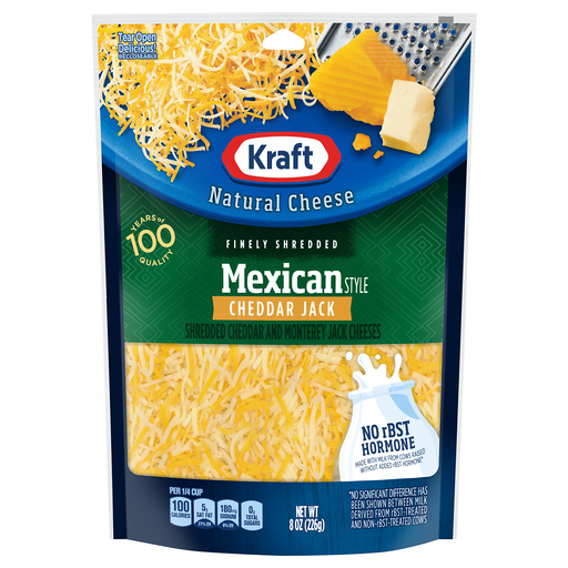 Kraft Mexican Style Cheddar Jack Shredded Cheese 8 oz