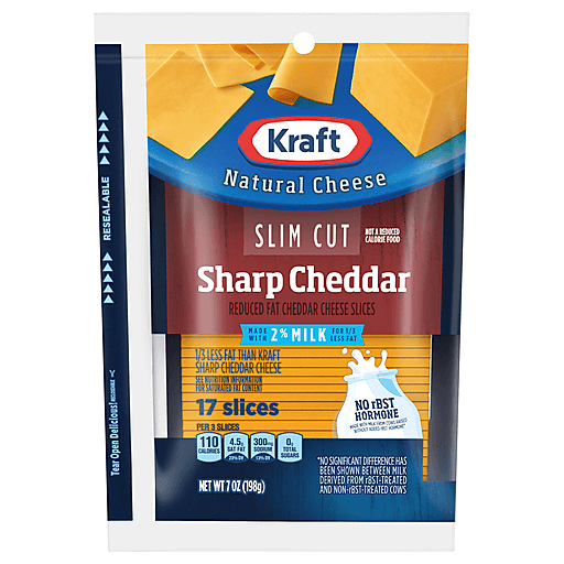 Kraft Natural Slim Cut Sharp Cheddar Cheese Slices 17 ea