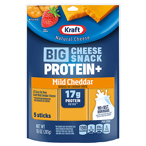 Kraft Protein+ Big Mild Cheddar Cheese Snack 5 ea