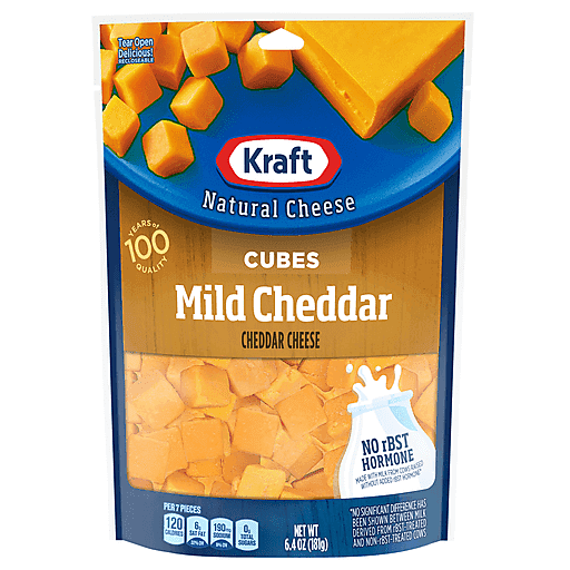 Kraft Mild Cheddar Cheese Cubes, 6.4 oz Bag