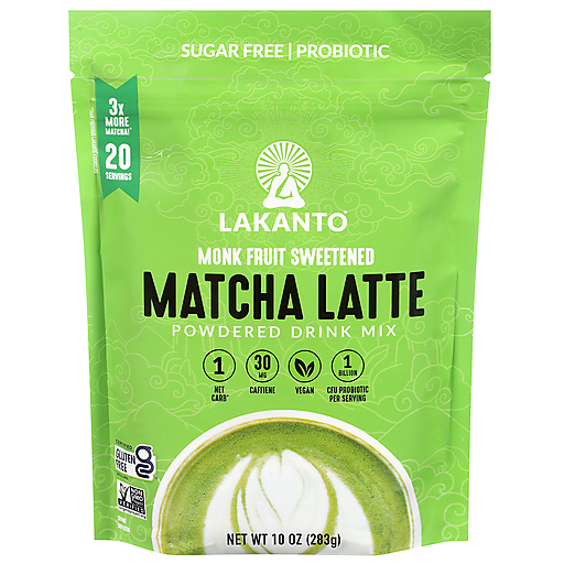 Lakanto Powdered Monk Fruit Sweetened Matcha Latte Drink Mix 10 oz