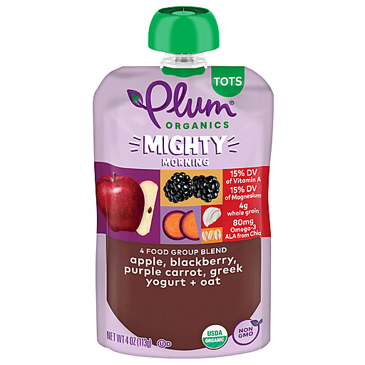 Plum Organics Mighty 4 Prpl Crt Blkbry Grk Ygrt