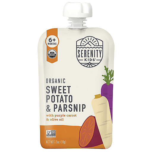 Serenity Kids 6+ Months Organic Sweet Potato & Parsnip With Purple Carrot & Olive Oil 3.5 oz