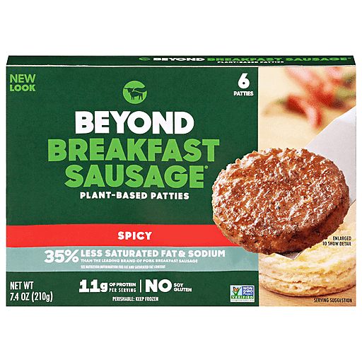 Beyond Meat Sausage Patties, Spicy - 6 Pack, Vegetarian