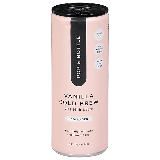 Pop & Bottle Oat Milk Latte, +Collagen, Vanilla Cold Brew 8 fl oz