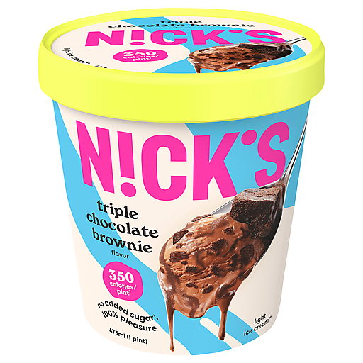 Nick's Light Triple Chocolate Brownie Flavor Ice Cream 1 pt