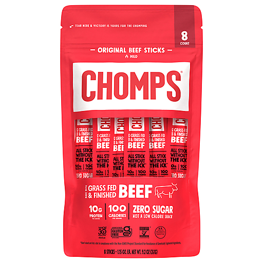 Chomps Zero Sugar Mild Original Beef Sticks 8 ea