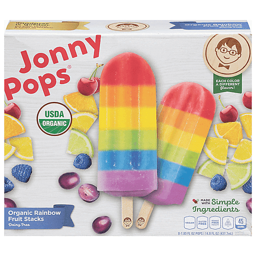 Jonny Rainbow Pops! So good and only 13 grams of sugar. Organic and real  cane sugar. Our kiddo is already obsessed. 12.99/18 in the Sand City, CA  warehouse. : r/Costco