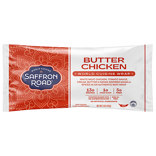Saffron Road Mild Butter Chicken World Cuisine Wrap 5 oz