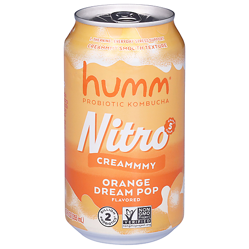 Humm Nitro Probiotic Orange Dream Pop Flavored Kombucha 12 fl oz