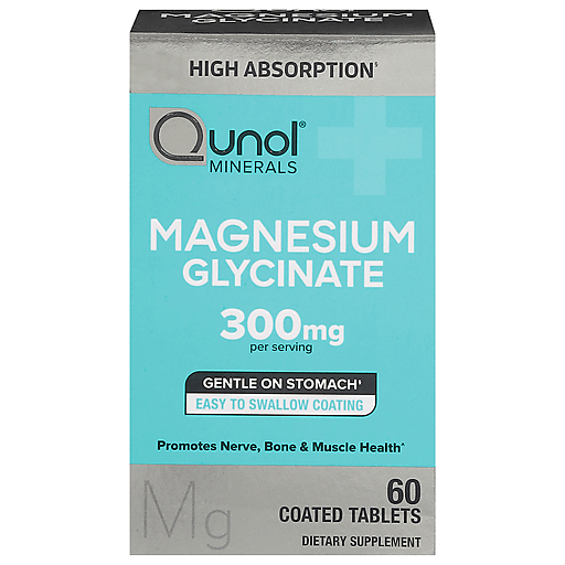 Qunol Magnesium Glycinate, 300 Mg, Tablets 60 ea