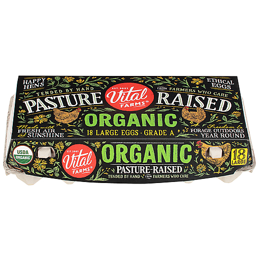 Vital Farms Organic Pasture Raised Large Eggs 18 ea