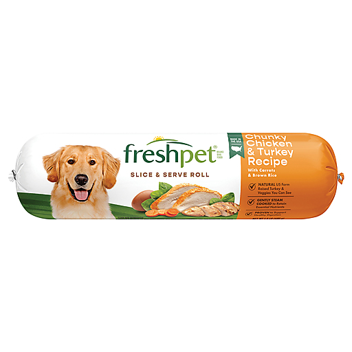 Freshpet Dog Food Slice Serve Roll Chunky Chicken Turkey