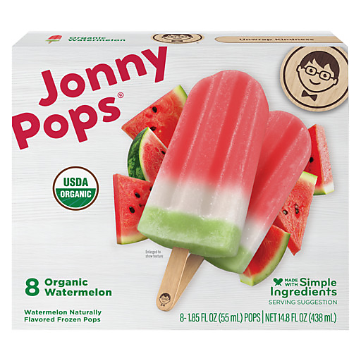 Jonny Pops Organic Watermelon Frozen Pops 8 ea