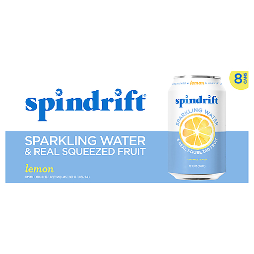 Spindrift Unsweetened Lemon Sparkling Water 8 ea