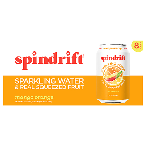 Spindrift Unsweetened Mango Orange Sparkling Water 8 ea