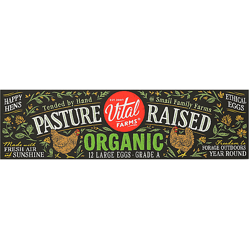 Vital Farms Organic Pasture Raised Large Eggs 12 ea
