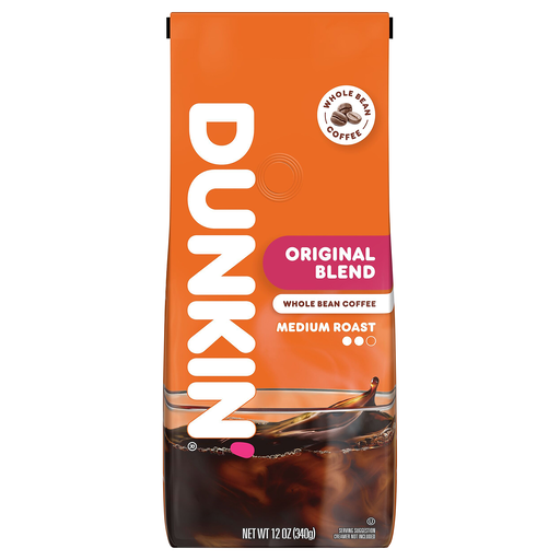 Dunkin’ Original Blend Medium Roast Whole Bean Coffee, 12 Oz. Bag