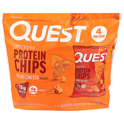 Quest Tortilla Style Nacho Cheese Flavored Protein Chips 4 ea