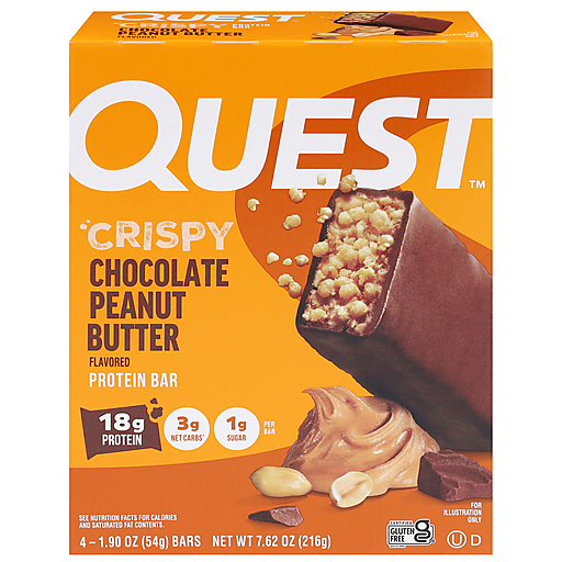 Quest Crispy Chocolate Peanut Butter Protein Bar 4 ea