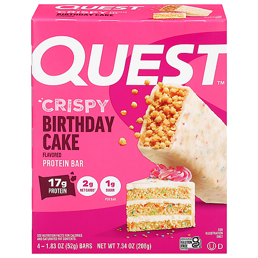 Quest Crispy Birthday Cake Flavored Protein Bar 4 ea