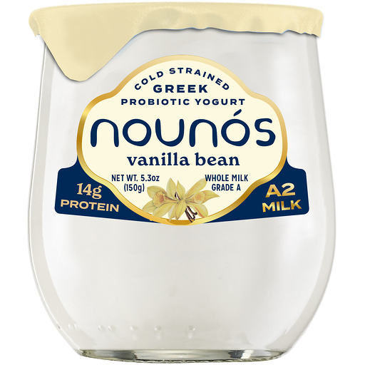 Nounos Whole Milk Greek Probiotic Vanilla Bean Yogurt 5.3 oz