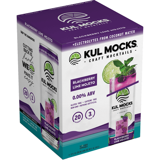 Kul Mocks Mocktails, Blackberry Mock Jito, Original Craft 4 ea