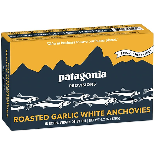 Patagonia Provisions Spanish White Anchovies, Roasted Garlic 4.2 oz