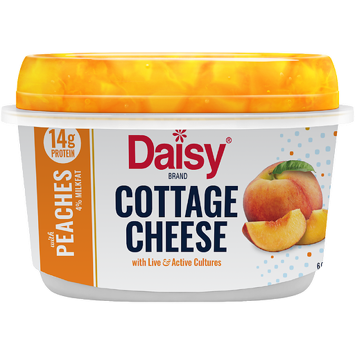 Daisy 4% Milkfat With Peaches Cottage Cheese 6 oz