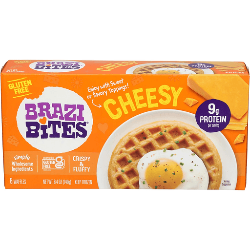 Brazi Bites Waffles, Cheesy 6 ea