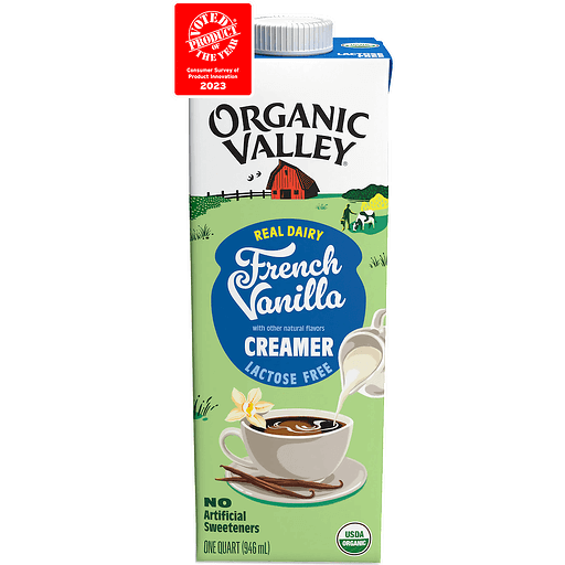 Organic Valley Creamer, French Vanilla, Lactose Free 1 qt